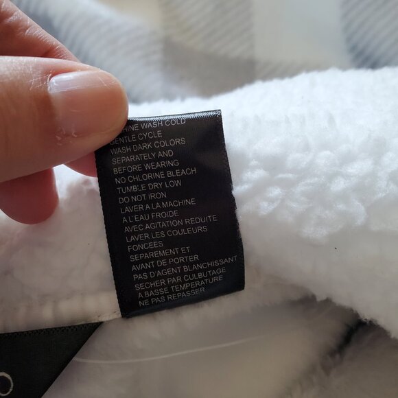 NWOT Norie Jasmine Rose thick plush plaid robe/duster Grey and White Medium - Picture 11 of 11